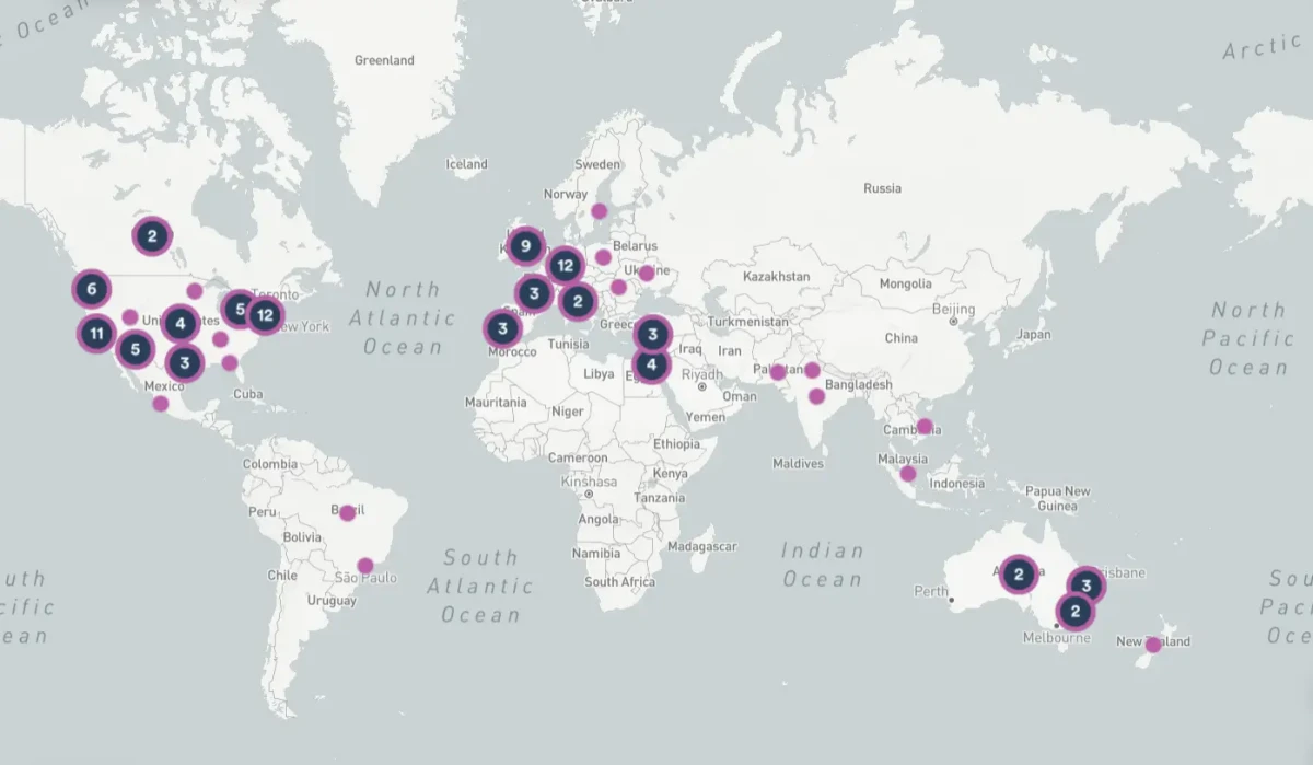 map of locations of community members